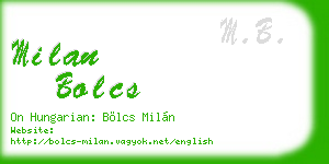 milan bolcs business card